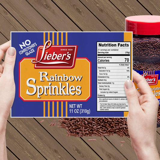 Lieber'S Chocolate Sprinkles | Tasty Chocolate Jimmies Are A Great Dessert Topping For Cooking, Baking & Decorating Ice Cream | 11 Ounces