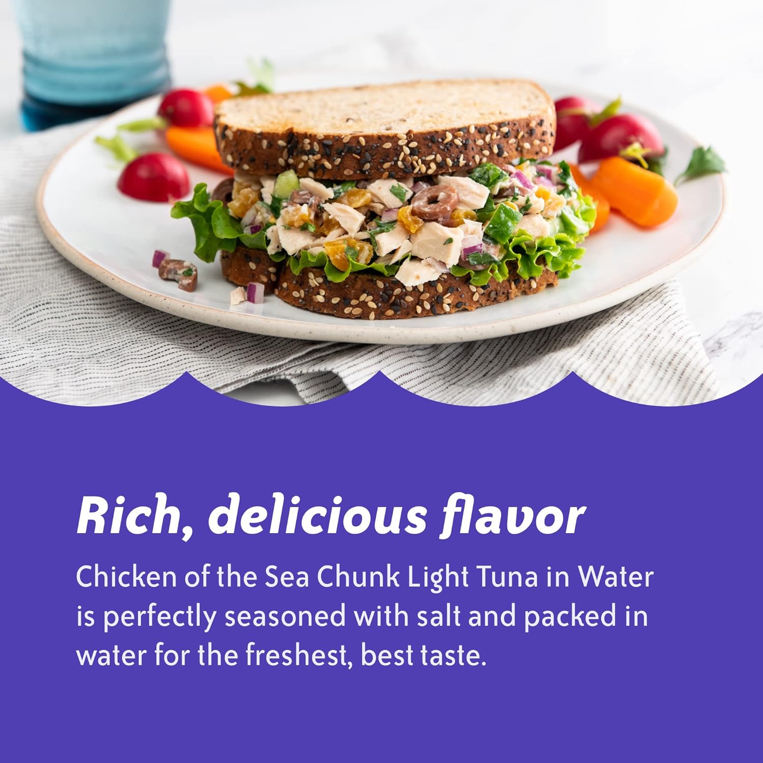 Chicken of the Sea Chunk Light Tuna in Water, Wild Caught Tuna, 12-Ounce Can (Pack of 1) : Grocery & Gourmet Food