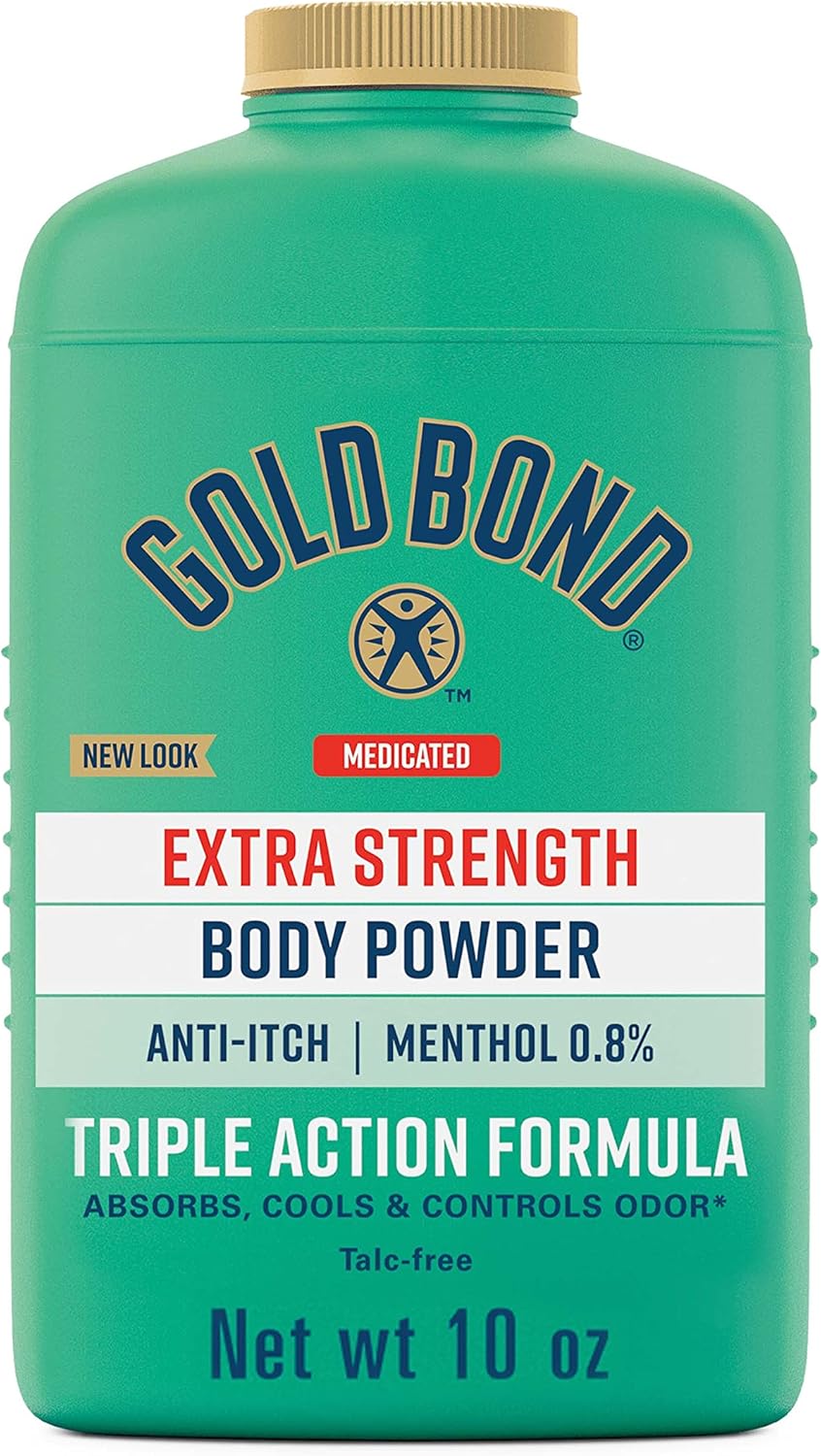 Gold Bond Medicated Talc-Free Extra Strength Body Powder, 10 Oz., For Cooling, Absorbing Itch Relief