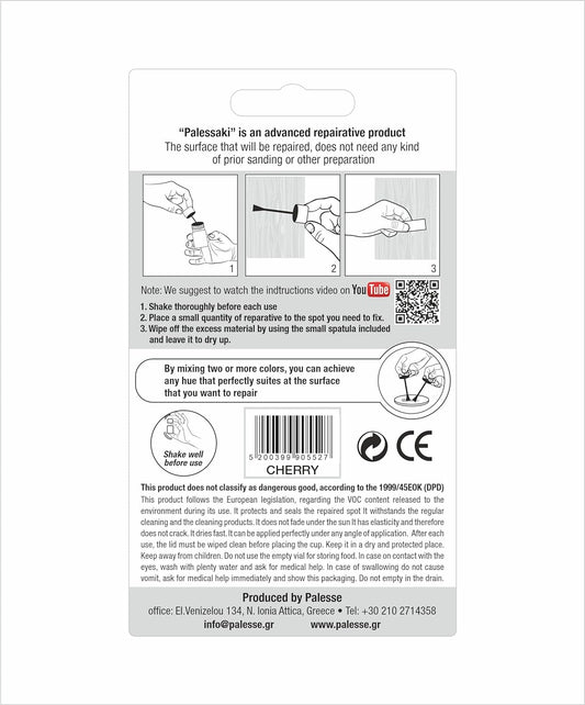 Palessaki Water Based Wood Furniture Repair Kit ?Best Scratch Remover for Wood Furniture Surfaces ?Wood Floor Scratch Remover, Hardwood Floor Scratch Repair & Furniture Touch Up Kit - 30 ml (Cherry)