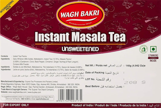 Wagh Bakri Instant Masala Chai Tea Unsweetened - 10 Sachets …