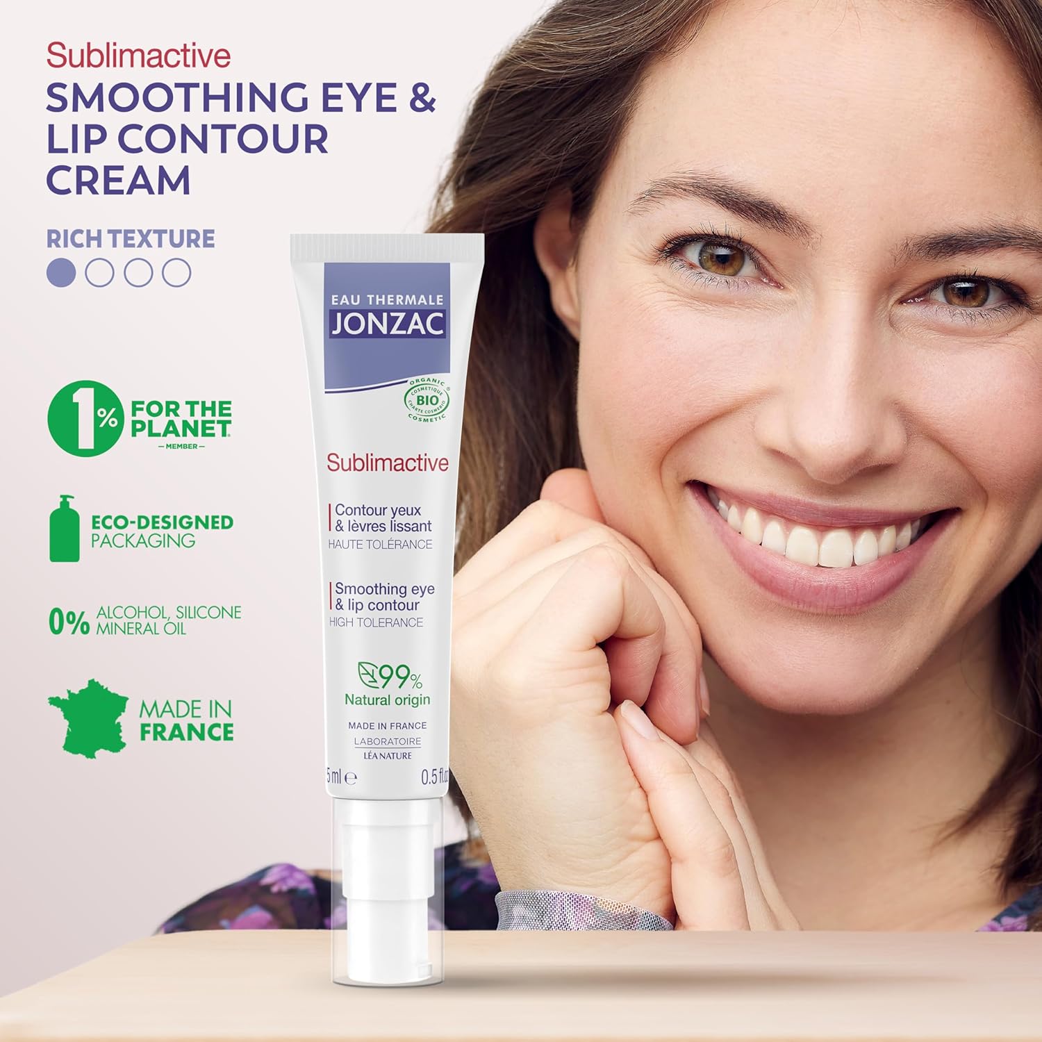 Sublimactive Organic Anti-Aging Eye & Lip Contour Cream - Reduces Fine Lines And Puffy Eyes - Dark Circles Reduced - Natural Skin Care - Safe For Sensitive Skin - 0.5 Fl Oz
