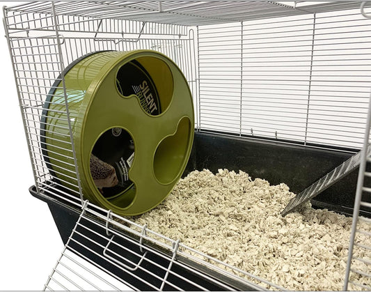 Silent Runner 12" Wide + Cage Attachment - Silent, Fast, Durable Exercise Wheel - Sugar Gliders, Degus, Rats, Hedgehogs, Prairie Dogs & Small Pets