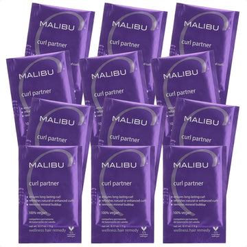 Malibu C Curl Partner Wellness Remedy (12 Packets) - Removes Mineral Build Up For Healthier + Bouncier Curly Hair - Contains Gentle Antioxidants For Curly Hair Care