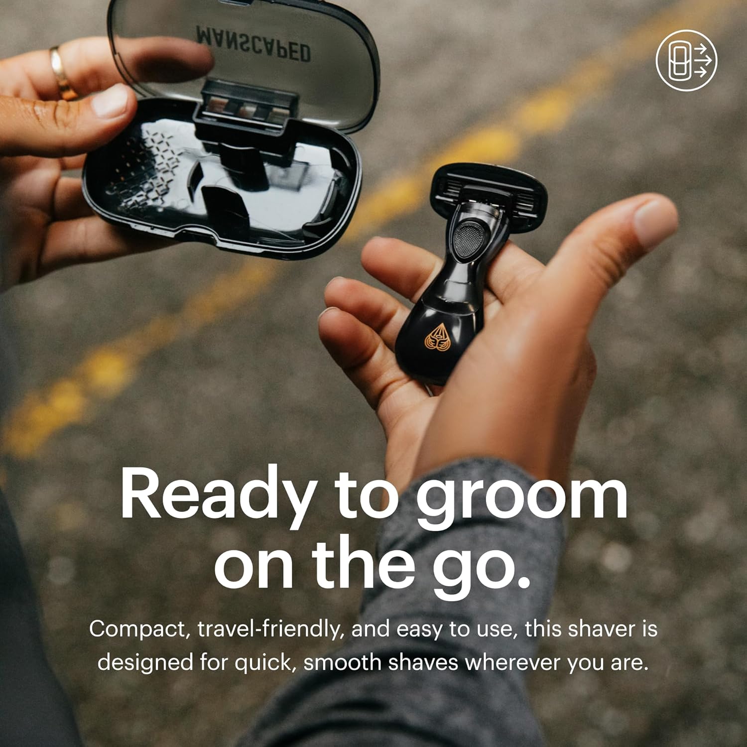 Manscaped® The Crop Shaver® Men'S 3-Blade Stainless Steel Groin Hair Razor With Pivoting Head, Micro Comb Bar, Wide Lubrication Strips - With 4 Replacement Cartridges : Beauty & Personal Care