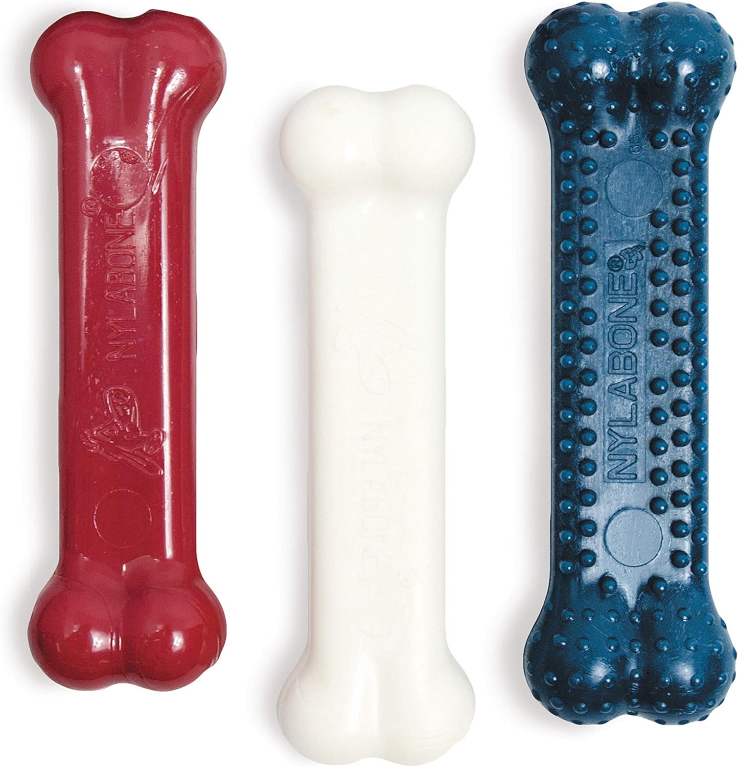 Nylabone Power Chew Classic Bone Chew Toy For Dogs, Durable Dog Toys For Aggressive Chewers, Peanut Butter Flavor, Small/Regular - Up To 25 Ibs. (3 Count)
