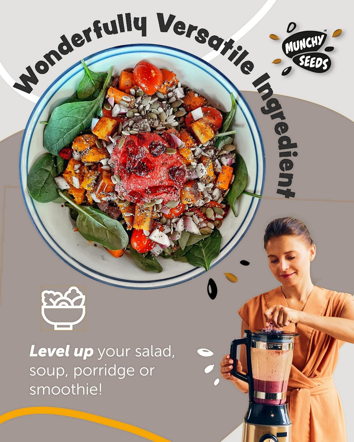 Flax Seeds 150g Shaker – High in Omega-3 & Fiber – Supports Digestion & Heart Health – Vegan & Gluten-Free – Easy to Sprinkle on Smoothies, Oatmeal & Salads – Munchy Seeds, Need Seeds : Amazon.co.uk: Grocery