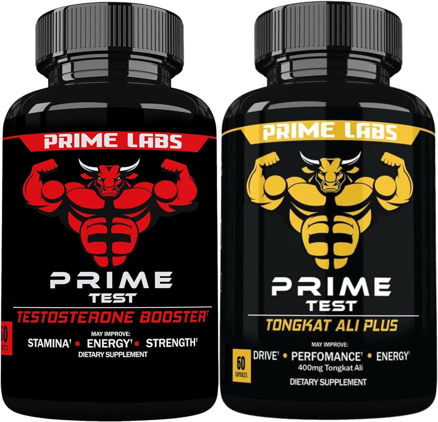 Prime Labs Prime Test Testosterone Booster (60 Ct) + Tongkat Ali Plus (60 Ct)