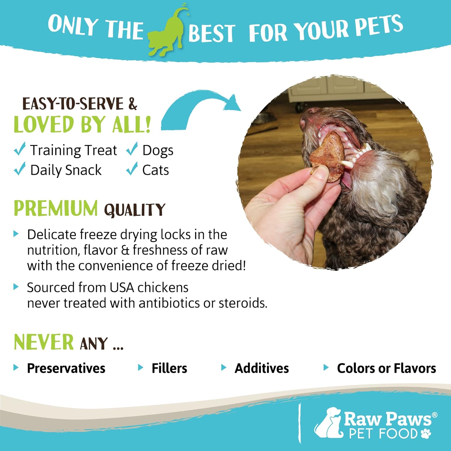 Raw Paws Freeze Dried Chicken Hearts for Dogs, 4-oz, Whole - Made in USA - Freeze Dried Hearts for Dogs - Single Ingredient Freeze Dried Chicken Dog Treats - Freeze Dried Chicken for Dogs : Pet Supplies
