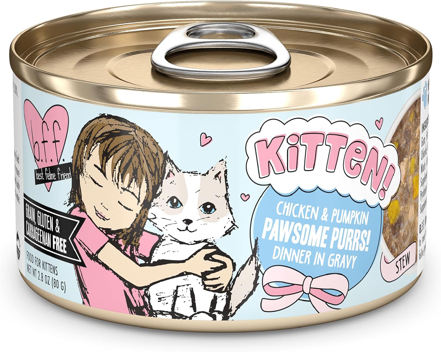 Weruva B.F.F. Kitten Pawsome Purrs, 2.8Oz Can (Pack Of 12)