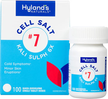 Hyland'S No. 7 Cell Salt Kali Sulph 6X Tablets, Cystic Acne And Acne Scare Treatment, Cold Medicine, Natural Relief Of Discharge Related Symptoms, 100 Count