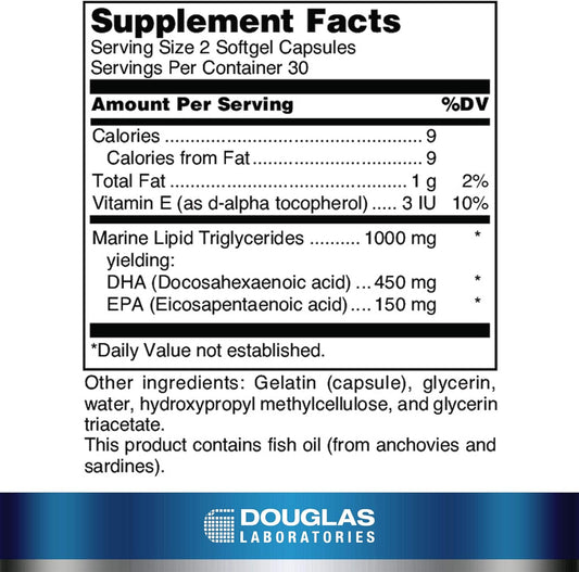 Douglas Laboratories Opti-Dha Enteric-Coated | Essential Omega-3 Fatty Acids For Cardiovascular Health | 60 Capsules