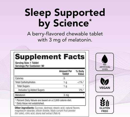 Theralogix Theratonin Melatonin Supplement - 90-Day Supply - Sleep Support Supplement - Melatonin to Aid a Good Night's Sleep - Supplement for Women to Support Fertility - NSF Certified - 90 Tablets