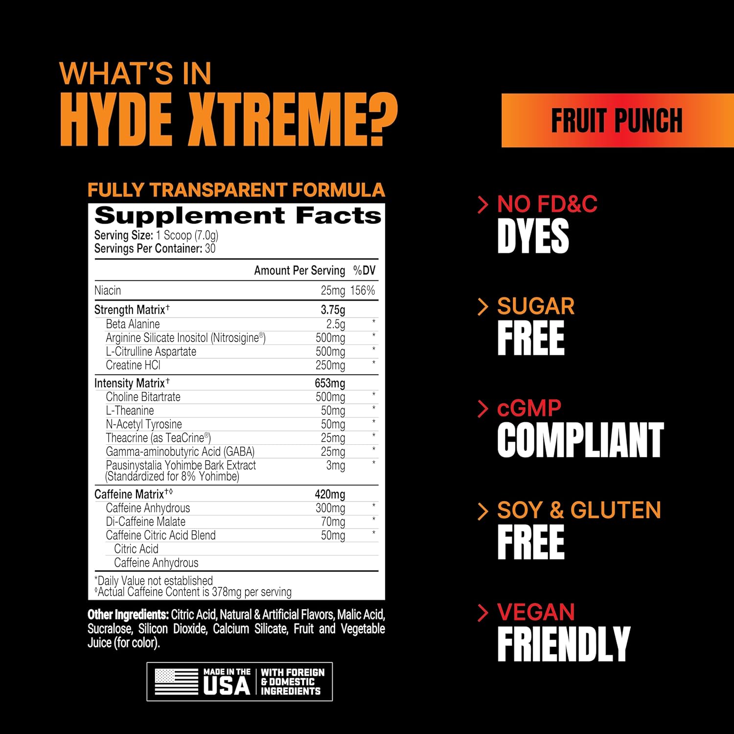 PROSUPPS® Mr. Hyde® Xtreme Pre-Workout Powder Energy Drink - Intense Sustained Energy, Pumps & Focus with Beta Alanine, Creatine & Nitrosigine, (30 Servings, Fruit Punch) : Health & Household