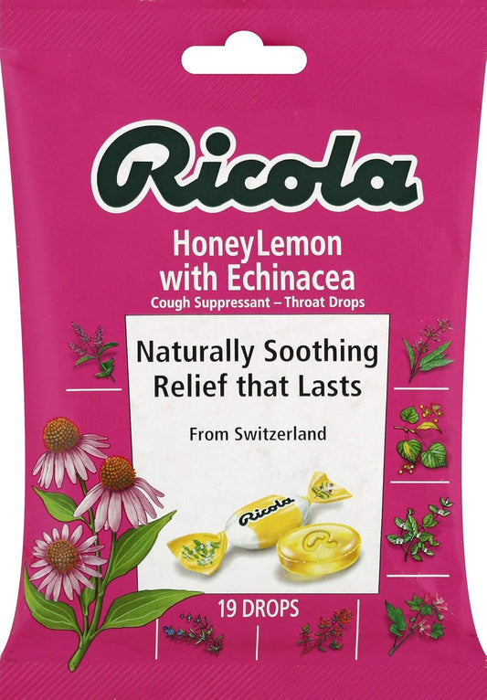 Ricola Cough Drop - Honey Lemon - 19 Count - Case of 12, Pack of 12