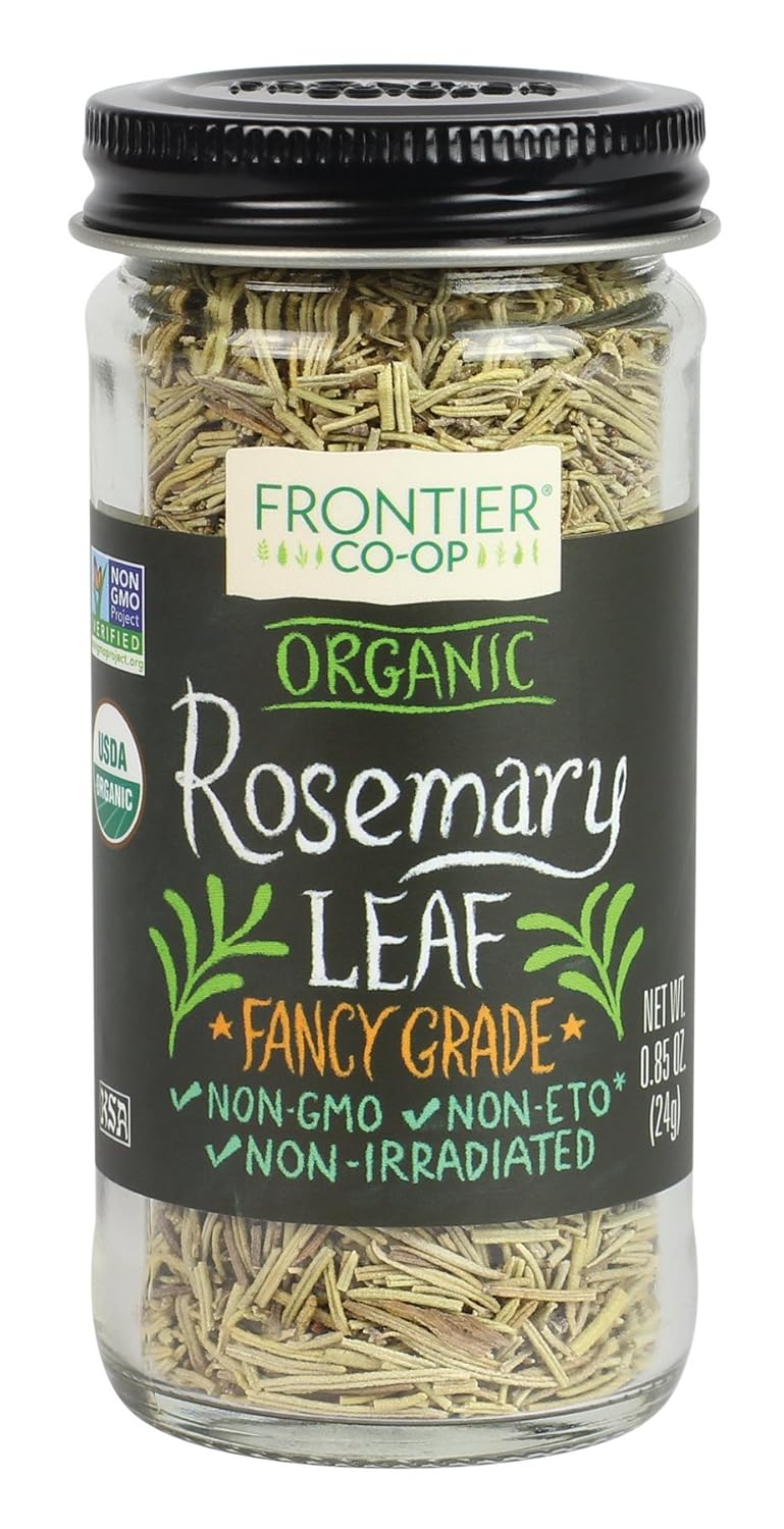 Frontier Co-Op Organic Whole Rosemary Leaf, 0.85 Ounce Bottle, Pungent, Herbaceous, Fresh Earthy Taste & Aroma, Kosher