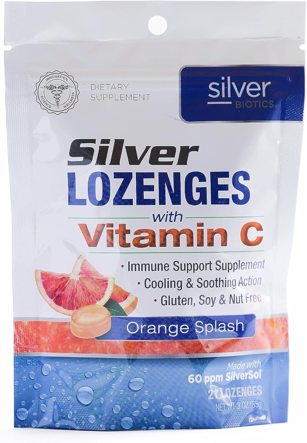 Silver Biotics Colloidal Silver Lozenges | 60 Ppm Ag4O4 Silversol | Immune Support + Throat Soothing Lozenges | Manuka Honey | 21 Count