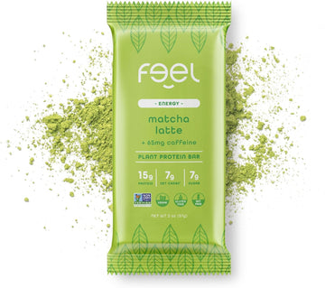 Feel Vegan Protein Bars | Matcha Latte | Keto | Gluten Free | Organic | 15G Plant Protein | Low Carb | High Protein | Dairy Free | Low Sugar | Grain Free | Nut Free | Soy Free | Non Gmo - (Matcha Latte, 10 Pack)