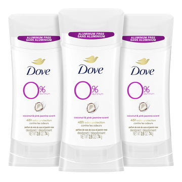 Dove Aluminum Free Deodorant For Women 24-Hour Odor Protection, Coconut And Pink Jasmine, 7.8 Oz, 3 Count