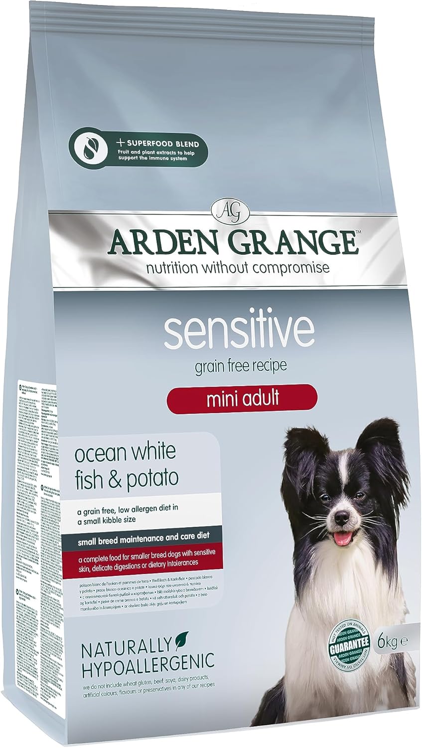 Arden Grange Sensitive grain free mini adult ocean white fish & potato 6kg :Pet Supplies