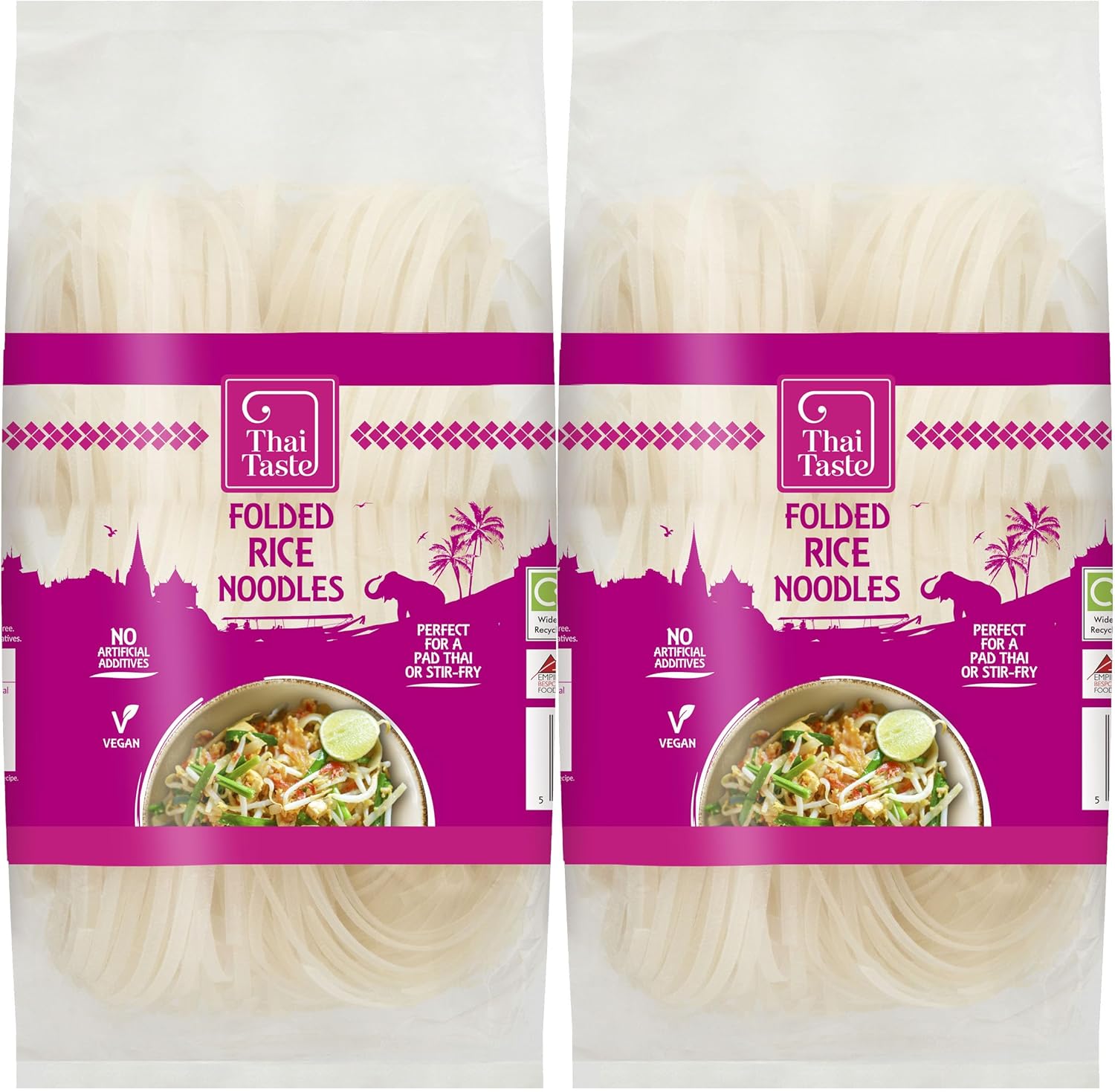 Thai Taste Folded Rice Noodles (200G) - Pack Of 2