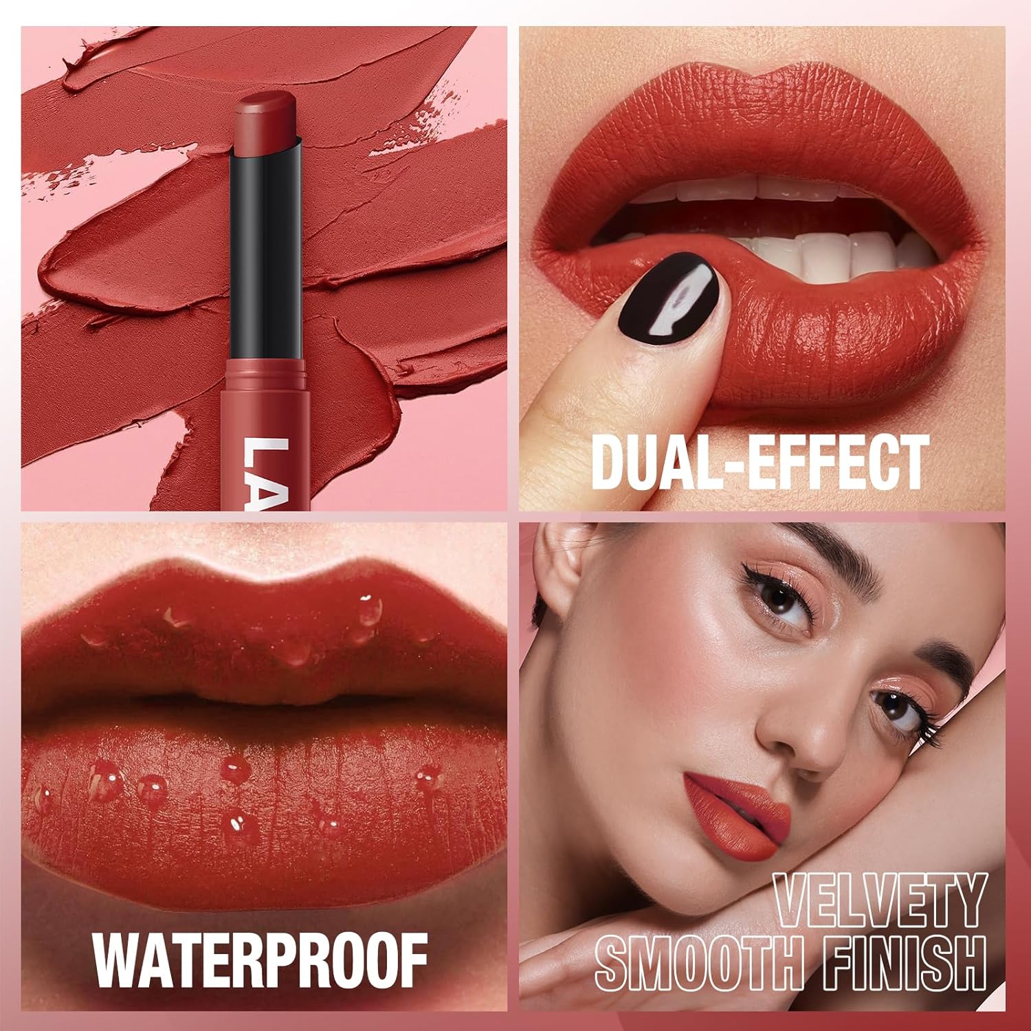 Jolilab 2Pcs Velvet Matte Lipstick Nude Matte Soft Dark Color Stick High Pigmented Long-Lasting Waterproof Lip Stick Lip Balm Beauty Cosmetics Gift For Girls And Women(05#+06# : Beauty & Personal Care
