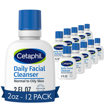 Cetaphil Face Wash, Daily Facial Cleanser For Sensitive, Combination To Oily Skin, New 2 Oz 12 Pack, Gentle Foaming, Soap Free, Hypoallergenic