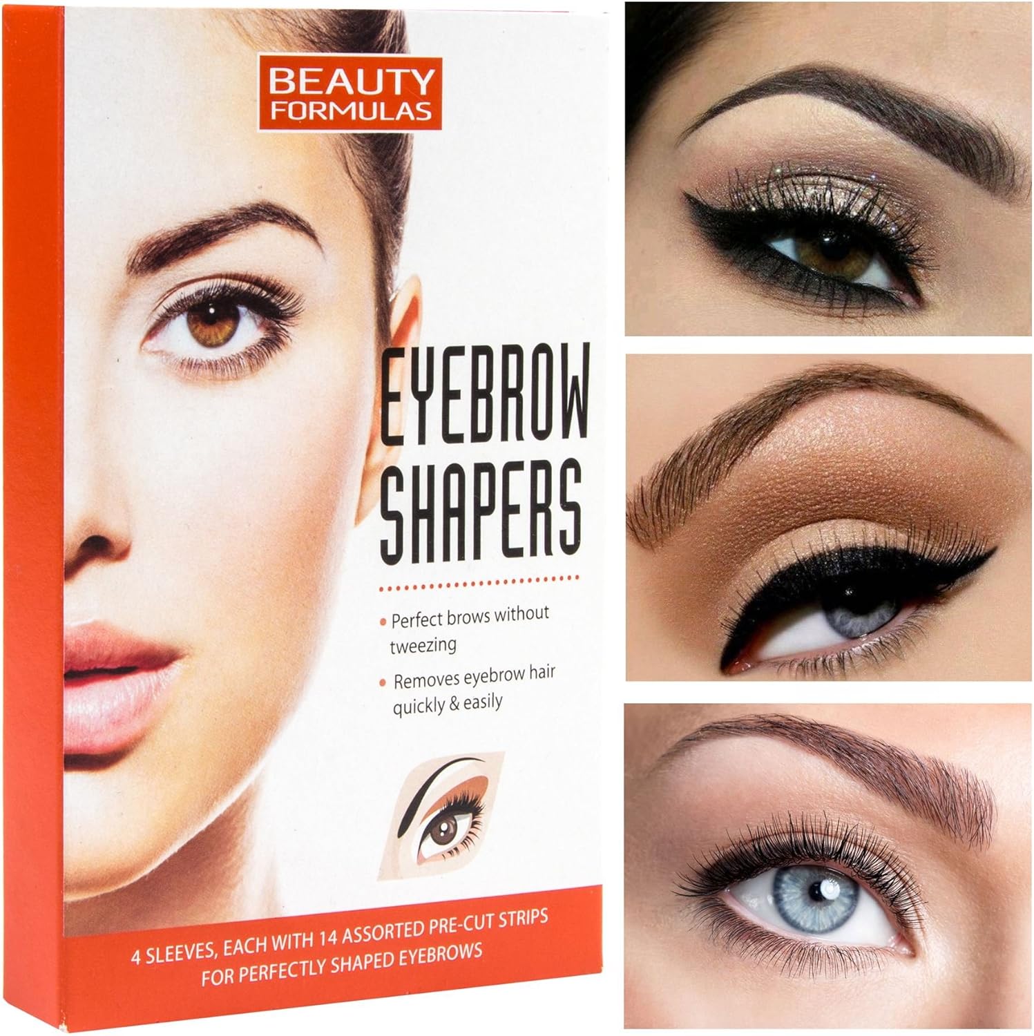 Eyebrow Shaper Wax Strips - 56 Pre Cut Strips Unwanted Facial Hair Removal