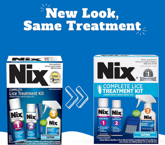 Nix Complete Lice Treatment Kit, Lice Treatment For Hair, Lice Spray For Home, Lice Comb