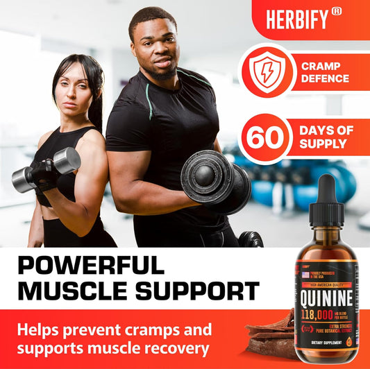 Herbify Quinine Tincture - Quinine Liquid Extract For Healthy Digestion - Quinine Cinchona Supplement For Better Absorption - Us Made Product - For Men & Women 4Oz (120Ml)