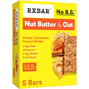 Rxbar Nut Butter And Oat Protein Bars, Protein Snacks, Snack Bars, Honey Cinnamon Peanut Butter, 9.7Oz Box (5 Bars)