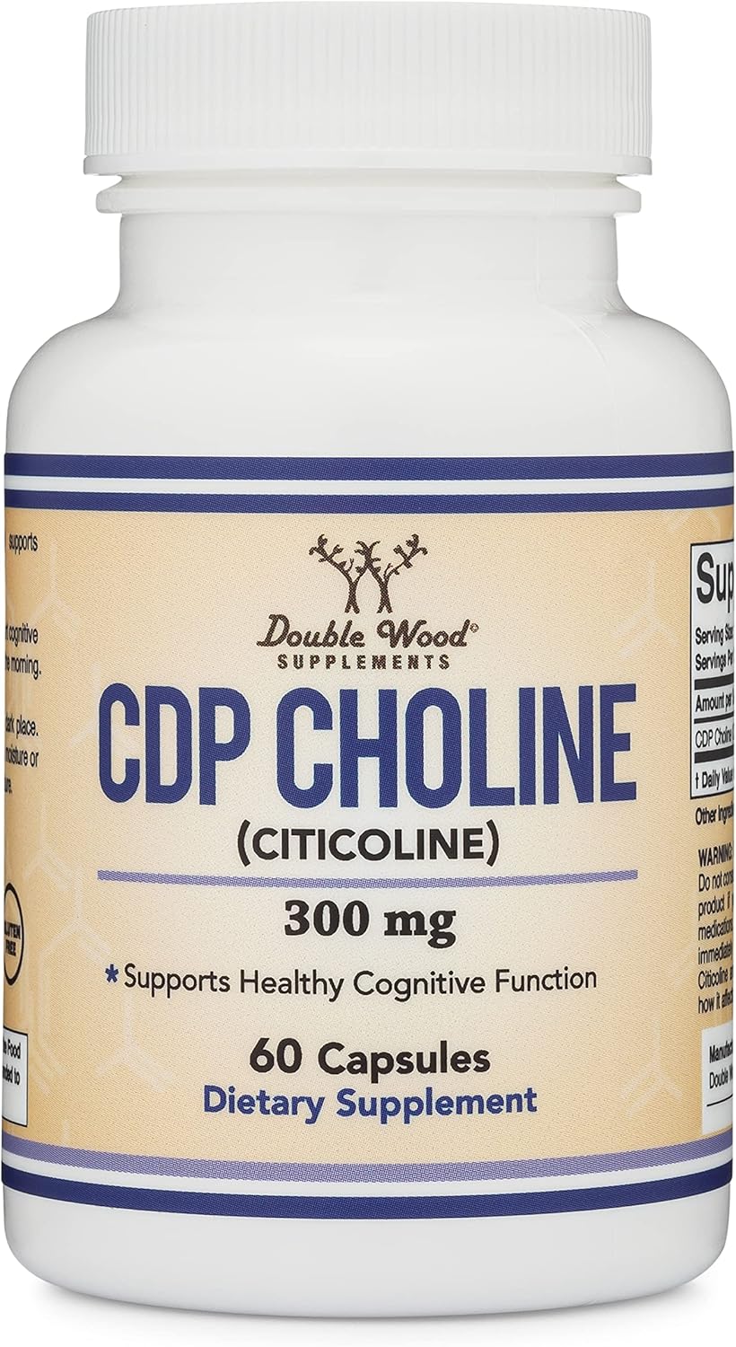 CDP Choline (Citicoline) Supplement, Pharmaceutical Grade, Third Party Tested (60 Capsules 300mg) : Health & Household