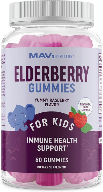 Elderberry Gummies For Kids | 3-In-1 Healthy Immune Support With Vitamin C & Zinc | For Ages 4+ | Designed For Ultimate Health & Wellness | Gluten-Free, Non-Gmo, Natural Flavors | 60 Gummies