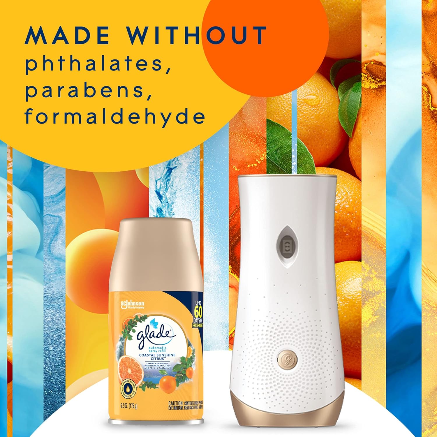 Glade Automatic Spray Refill, Air Freshener for Home and Bathroom, Coastal Sunshine Citrus, 6.2 Oz, 3 Count : Everything Else