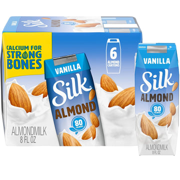 Silk Shelf-Stable Almond Milk Singles, Vanilla, Dairy-Free, Vegan, Non-Gmo Project Verified, 8 Oz., 6 Pack