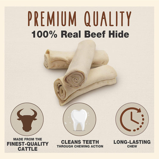 Cadet Premium Grade Beef Hide For Dogs, Long Lasting Rawhide Chips, Single Ingedient Dog Chews, Beef Hide Flavor (1 Count)