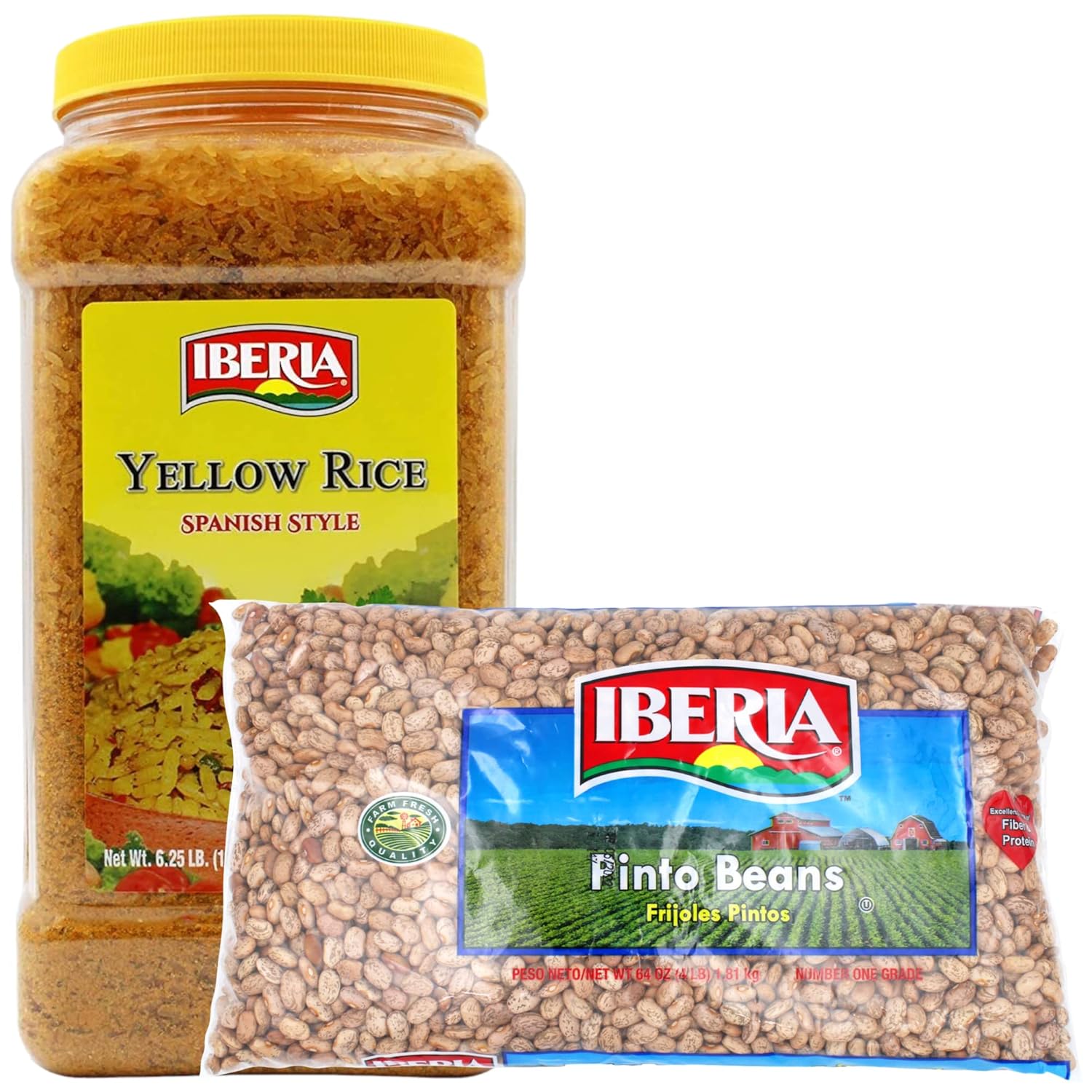 Iberia Yellow Rice 6.25lb. + Iberia Pinto Beans 4 lb. : Everything Else