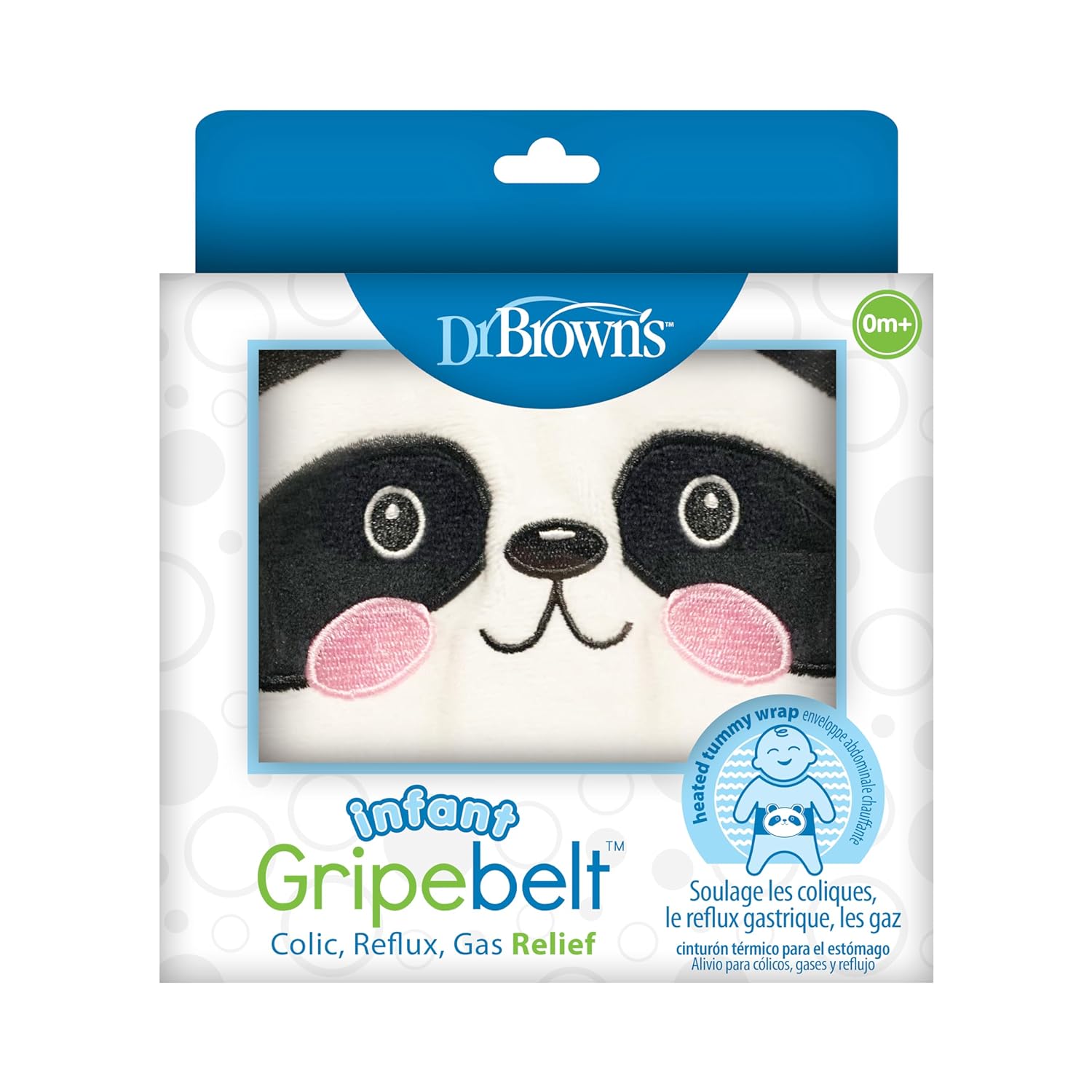 Dr. Brown's Infant Gripebelt for Colic Relief, Heated Tummy Wrap, Baby Swaddling Belt for Gas Relief, Natural Relief for Upset Stomach in Babies and Toddlers, Panda, 0-3m