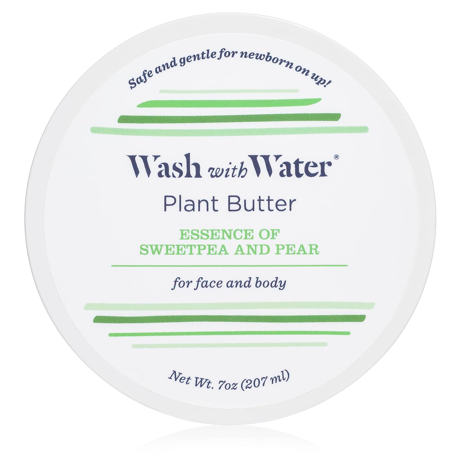 Wash with Water Plant Therapy Vegan Anti-Wrinkle Face & Body Butter Creamy Moisturizer with Enhanced Hydration and Antioxidant Support For All Skin Type, Petroleum Free, Steroid Free, 7oz, Sweetpea Pear