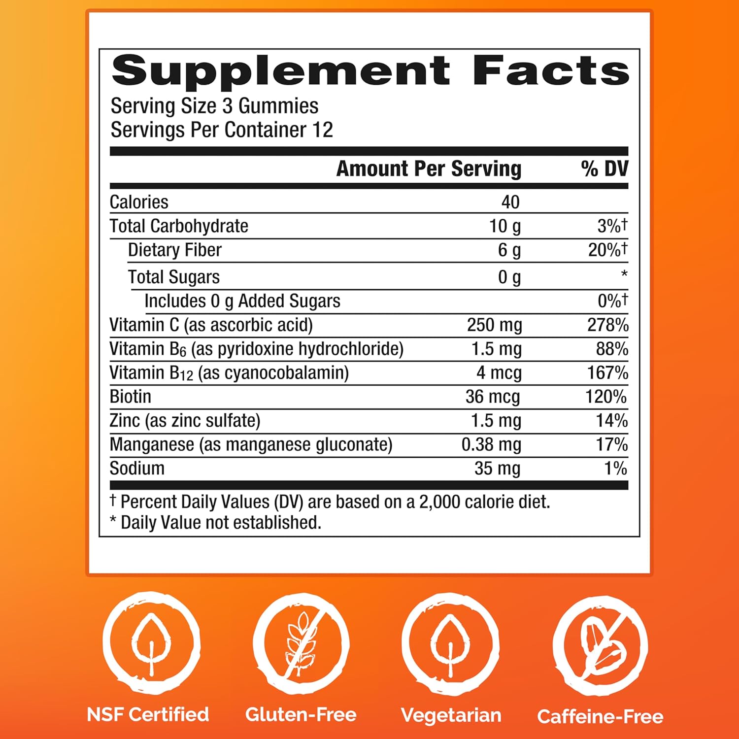 Emergen-C Zero Sugar Immune Support Adult Gummies 36 Count : Health & Household