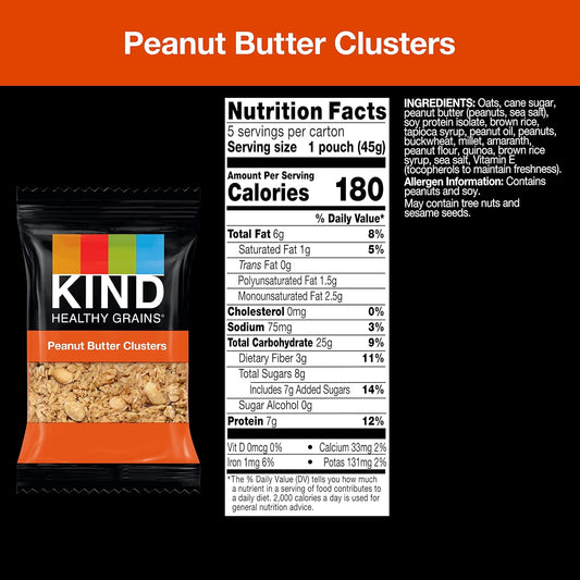 Kind Grab And Go Granola, Peanut Butter, 20 Count