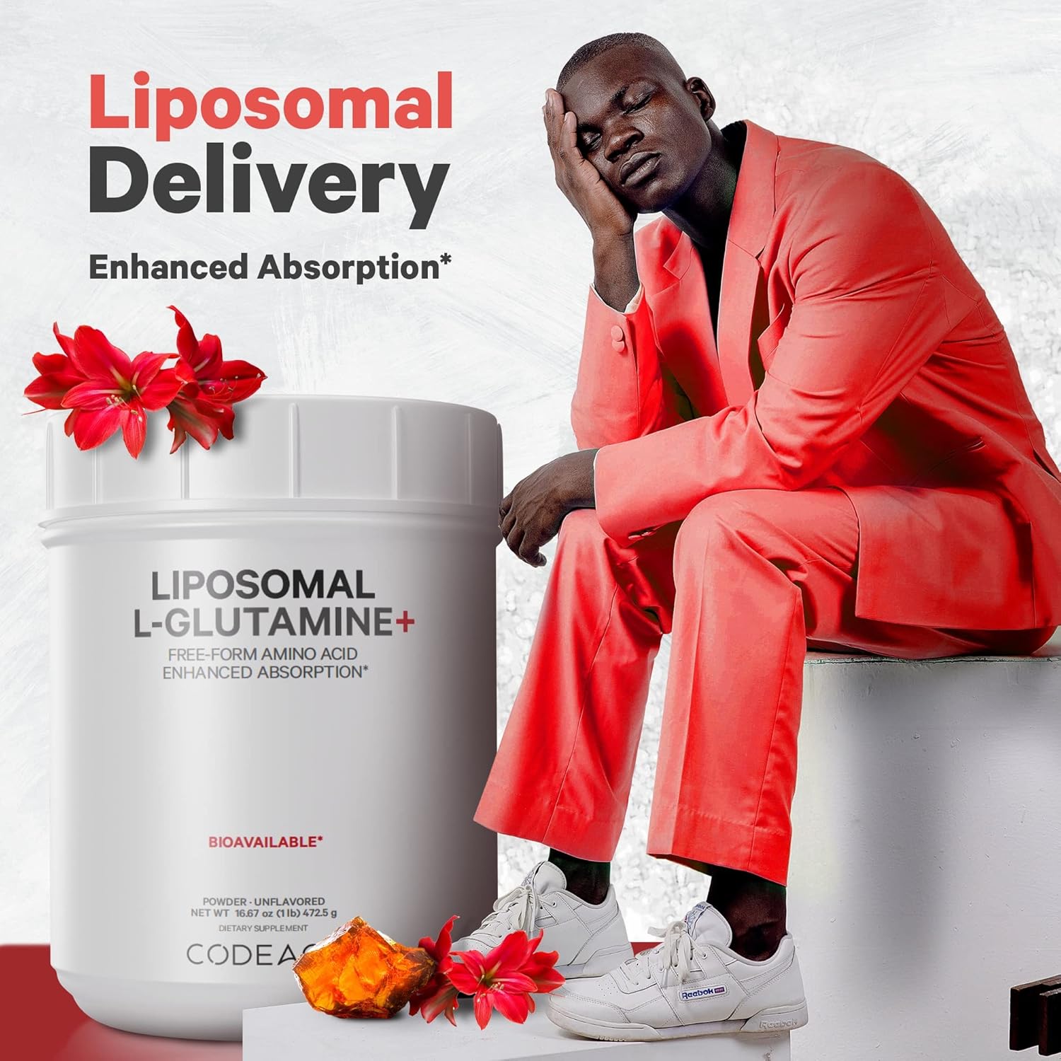 Codeage Liposomal L-Glutamine Powder - High-Potency L-Glutamine 5,000 Mg Per Serving - 3-Month Supply - Liposomal Delivery, Free-Form Amino Acid, Unflavored Glutamine - Non-Gmo Gluten-Free - 16.67 Oz : Health & Household