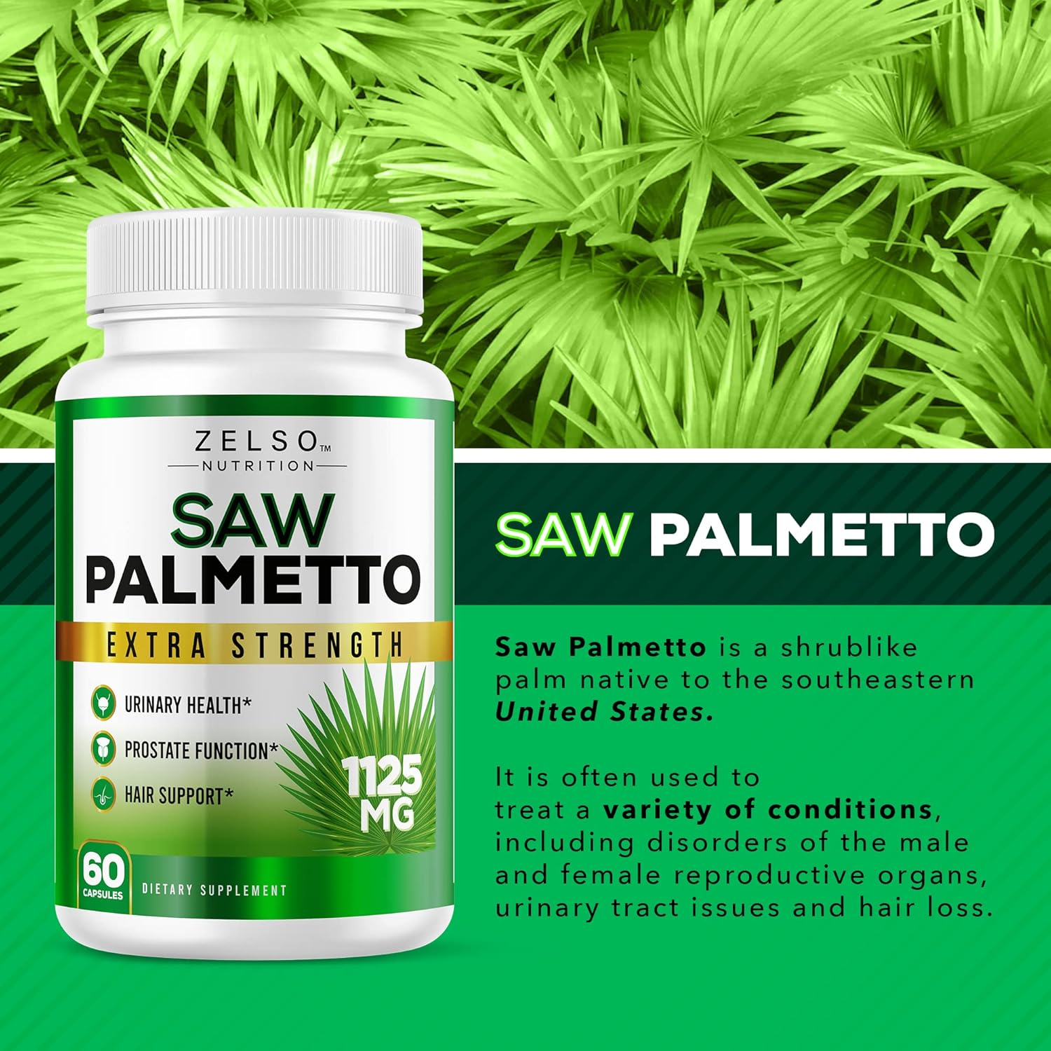 Saw Palmetto Prostate Supplement For Men, 3-In-1 Benefits, Extra Strength Dht Blocker For Hair Growth And Beta Blocker For Urinary Health, Potent Prostate Function Support, 30 Day Supply (60 Count) : Health & Household