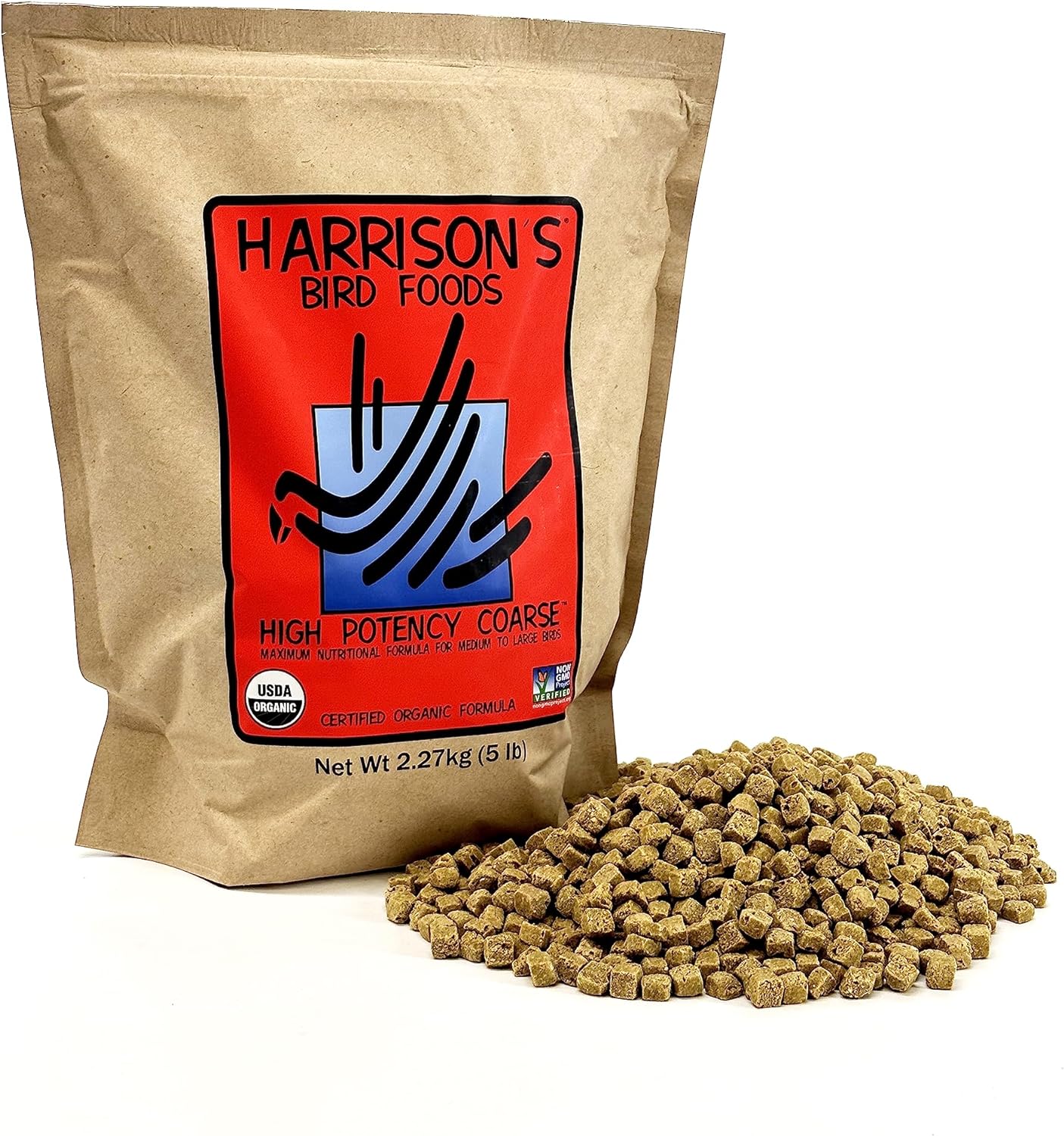 Harrison's Bird Foods Harrison`S High Potency Coarse 5Lb - Complete Parrot Diet?HBDHP5