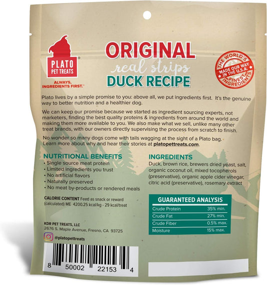 Plato Original Real Strips Duck 3Oz, Natural (850002221534)