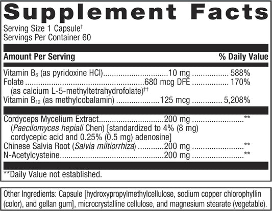 Metagenics Renagen Dtx - Healthy Kidney Detoxification* - For Heart Health* - With Vitamin B6, Folate, Vitamin B12 & Cordyceps - Nutritional Supplement - Non-Gmo - Gluten-Free - 60 Capsules