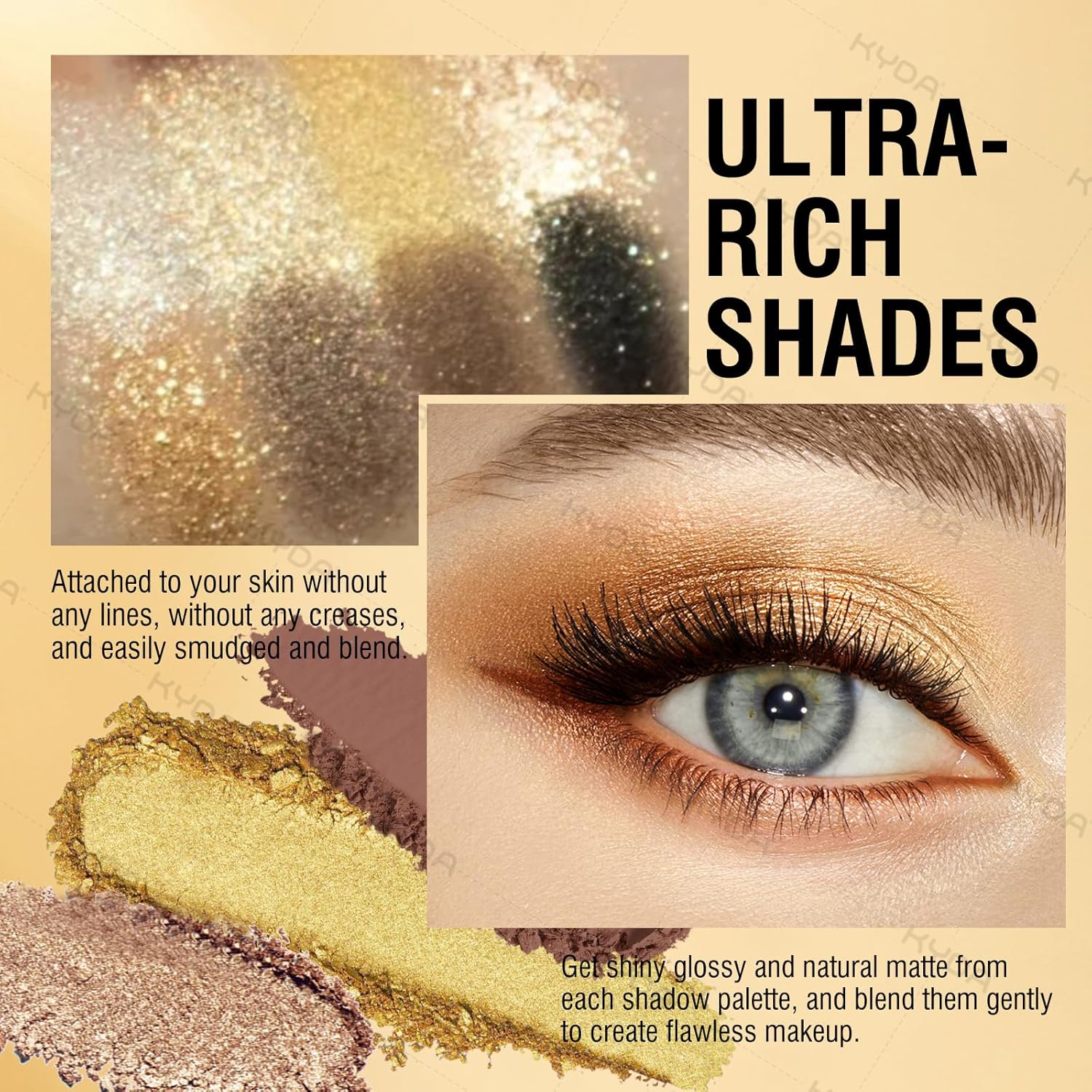 Kyda 12 Colors Colorful Eyeshadow Palette, Matte Glitter Rainbow Eye Shadow, Multicolor Eyes Makeup, Ultra-Fine Smooth Powder, High Pigment Colorful Neon Eye Shadow, Lemon Yellow Eyeshadow Palette : Beauty & Personal Care