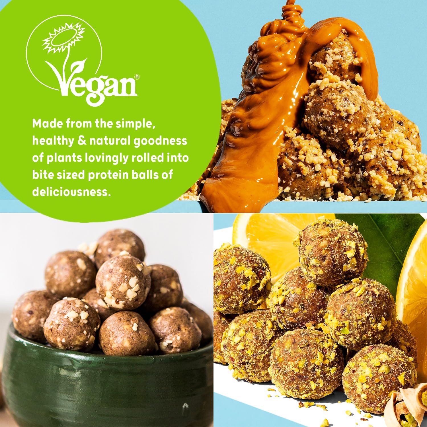 Protein Balls Vegan Mixed Variety Pack by The Protein Ball Co - Natural, Plant Based Protein Snacks with Added Vitamins - 10 x 45g Bags - High Fibre, Gluten Free, No Artificial Sweeteners : Amazon.co.uk: Health & Personal Care