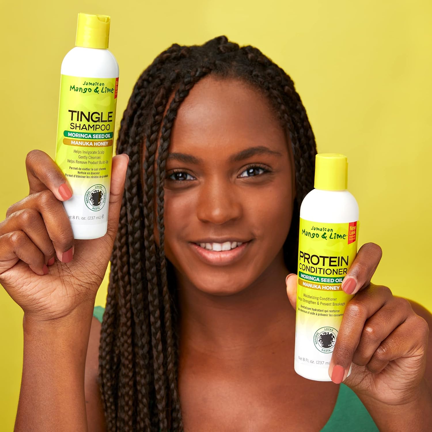 Jamaican Mango And Lime Tingle Shampoo And Protein Conditioner Twin Pack (2X237Ml) - Tea Tree Extracts, Manuka Honey And Moringa Seed Oil. No Parabens. No Sulphates. No Petrolatum