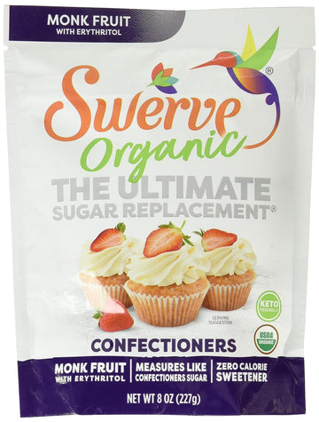 Swerve Organic Monk Fruit Blend Confectioners Sugar Replacement Sweetener, 8 Ounce